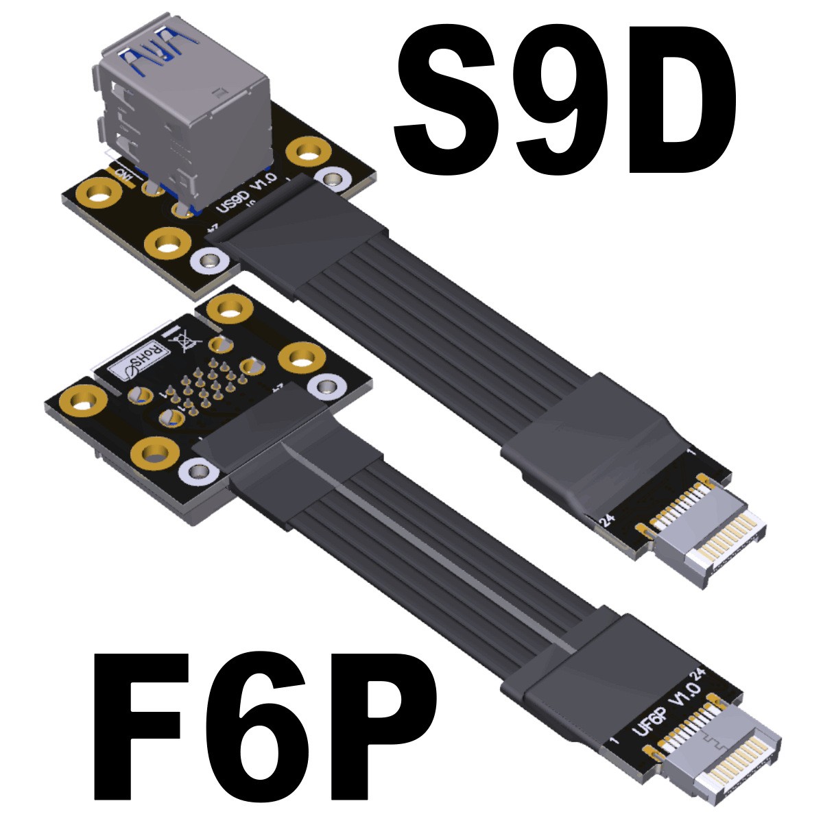 ADT-Link USB3.0 Dual Type-A Female to Type-E Key-B Male Cable for Motherboard