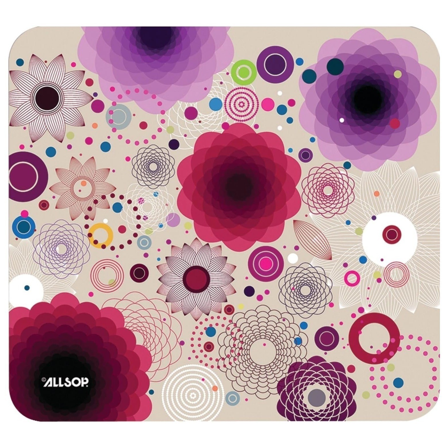 Allsop 30594 NatureSmart Mouse Pad Retro Floral Non-Skid Glue-free Multicolor
