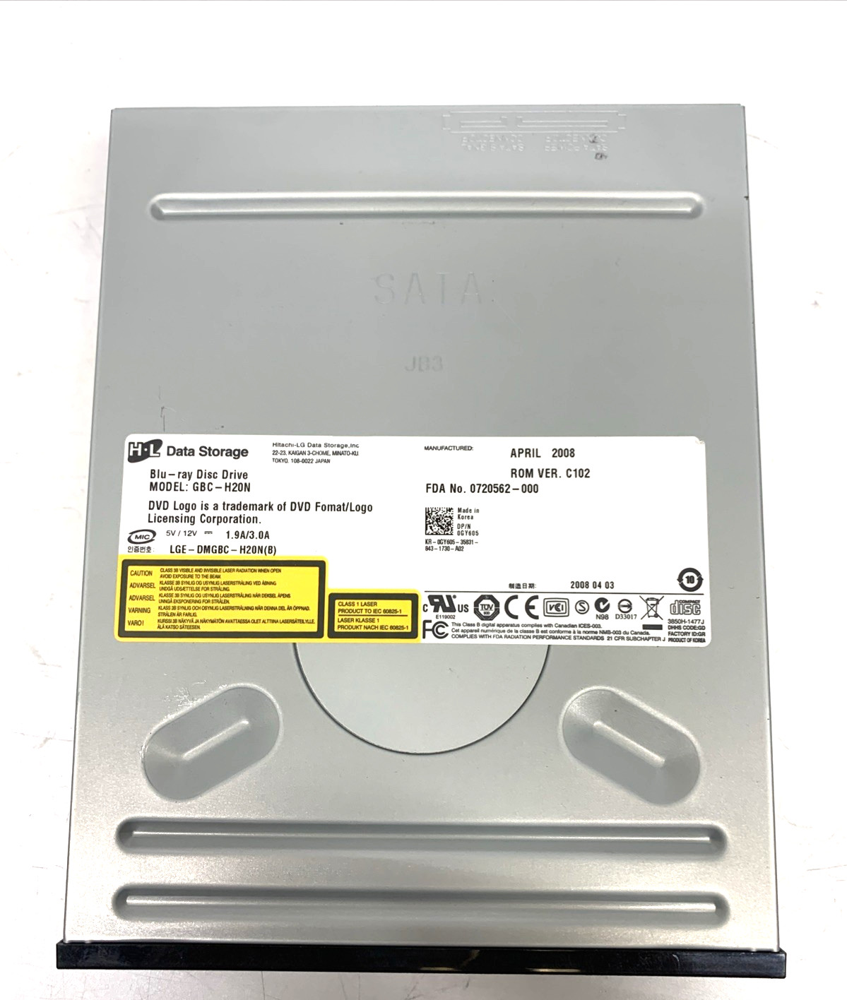 H•L (Hitachi-LG) GBC-H20N Data Storage Blu-ray HD DVD Drive - Tested