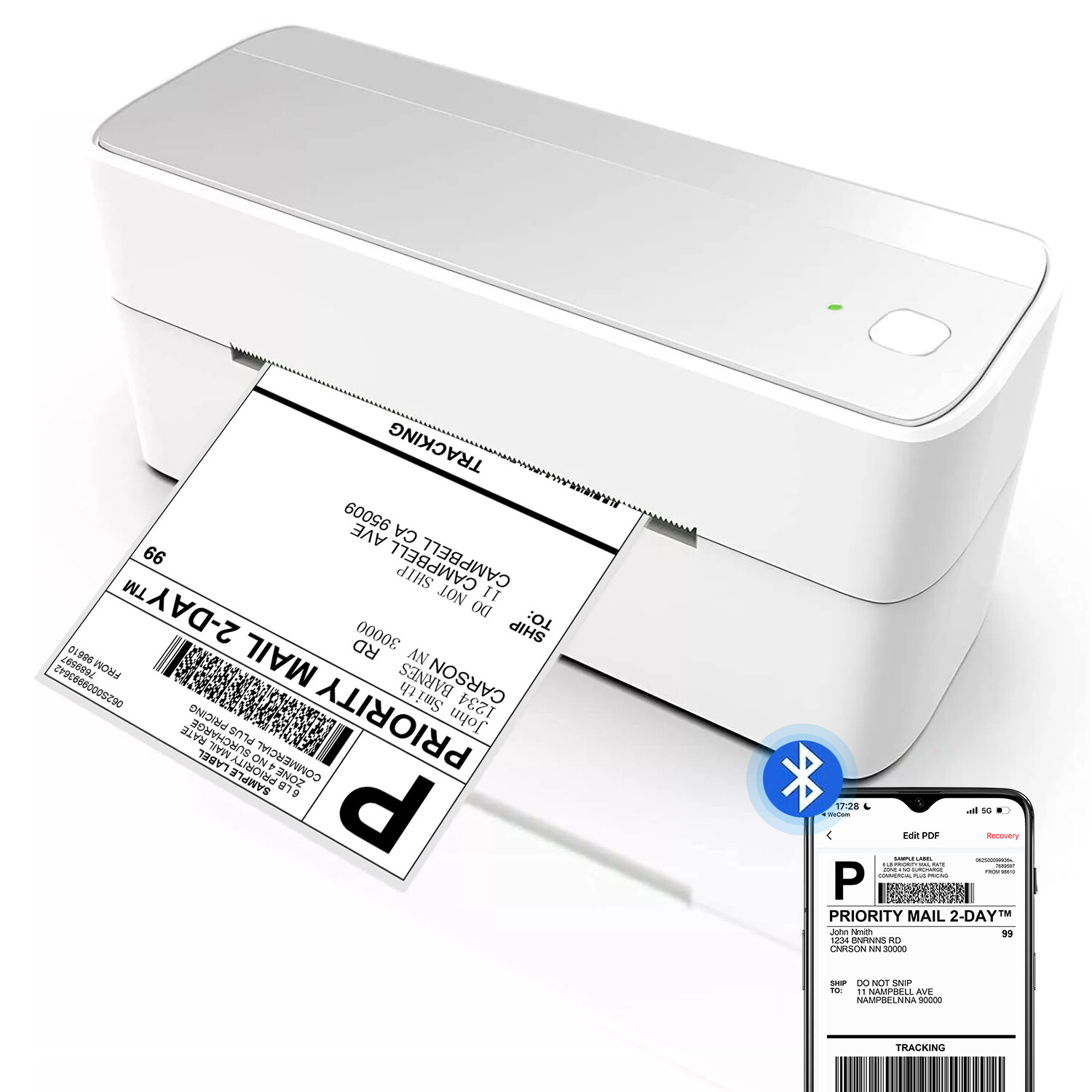 Phomemo 241BT Bluetooth Thermal Label Printer 4X6 Printer or Shipping Labels