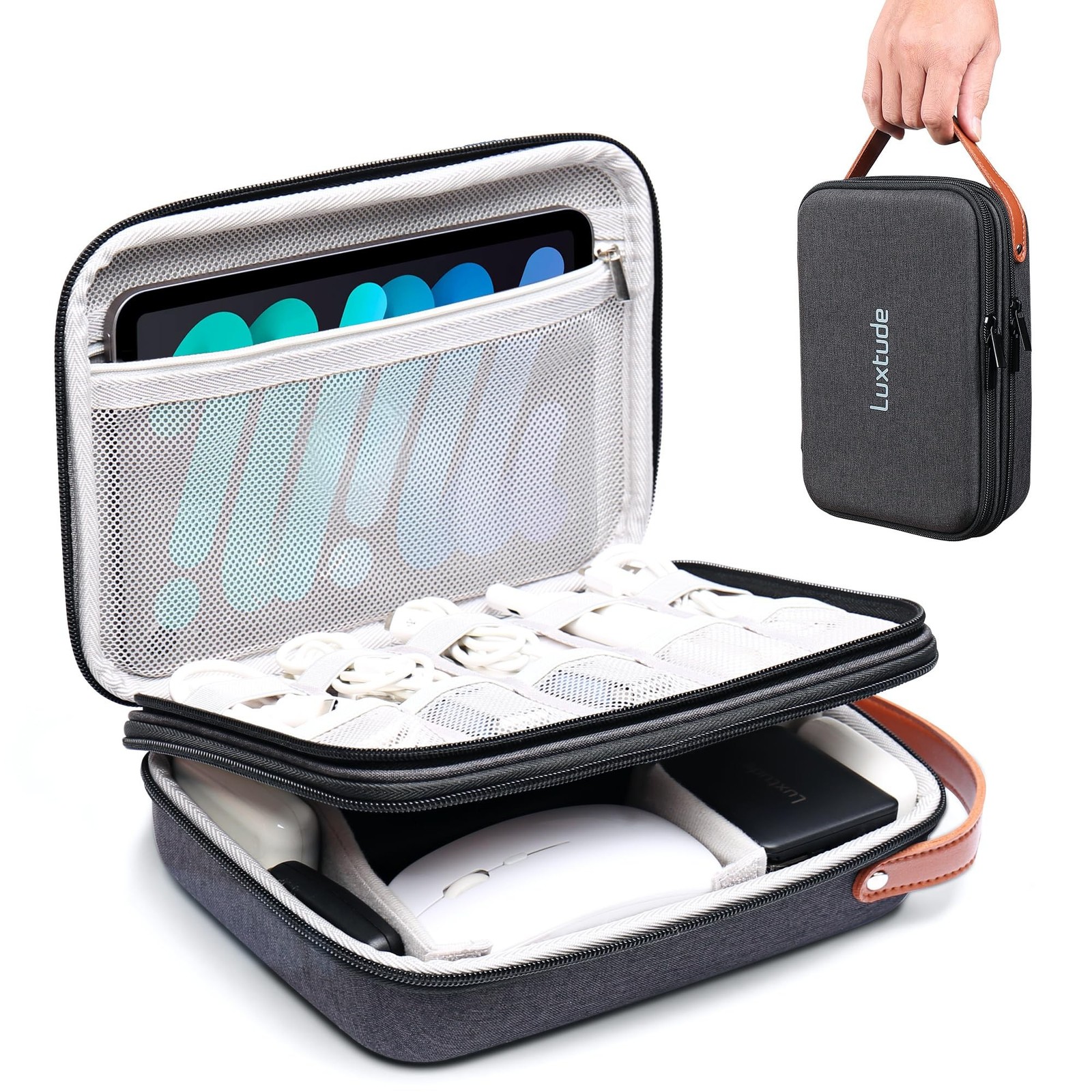 Luxtude Electronics Organizer Travel Case, Portable Tech Organizer for Workin...