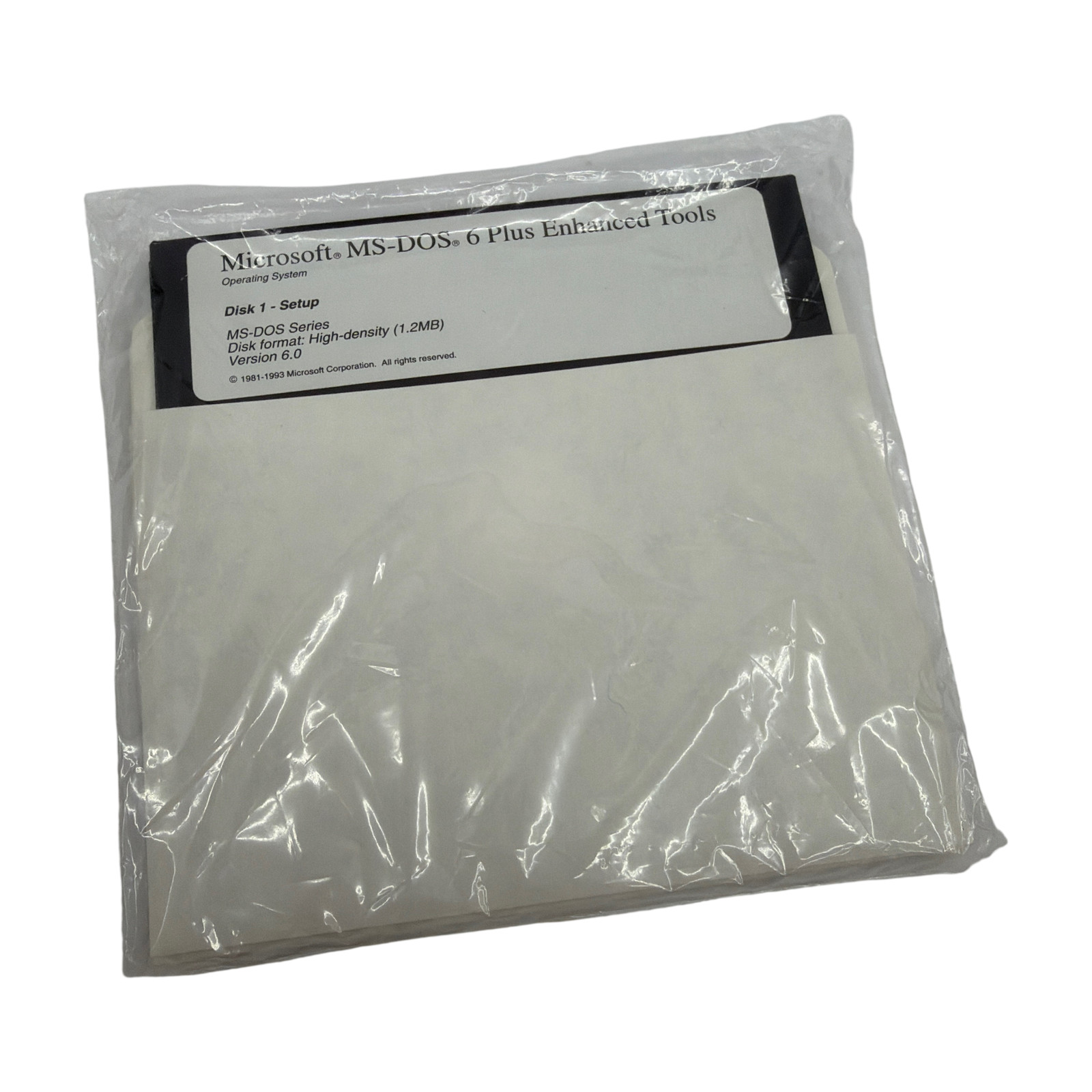 Microsoft MS-DOS 6 Plus Enhanced Tools Disk 1 Setup 5.25in 1.2MB Version 6.0