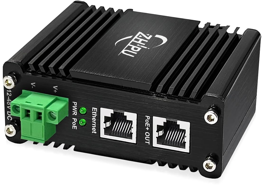 Industrial Gigabit 30W PoE+ Injector, 12V–48V DC to 48V Boost Converter DIN-Rail
