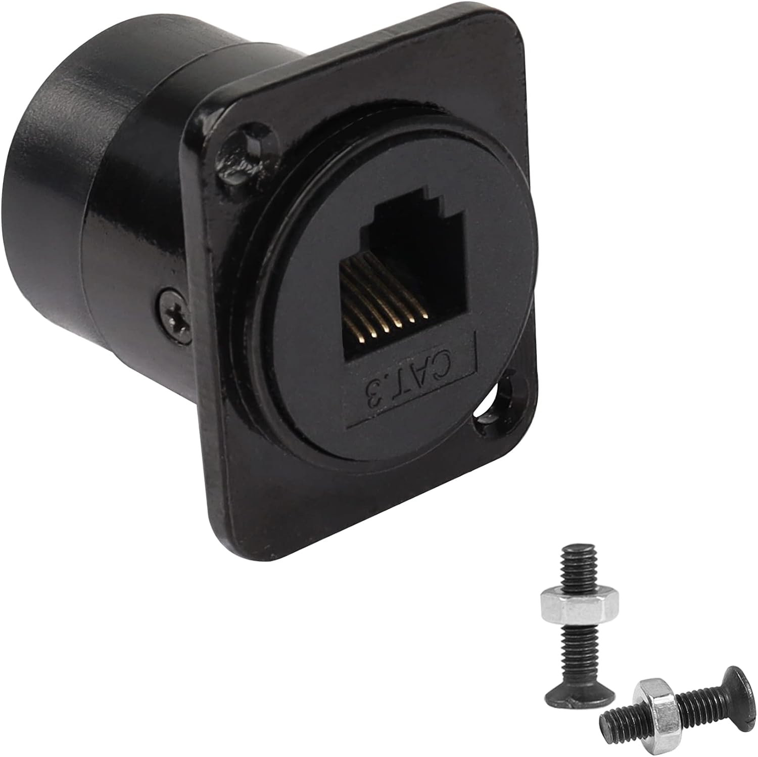 QIANRENON RJ11/RJ12 6P6C Panel Mount Feedthrough Connector CAT3 RJ12 Female to F