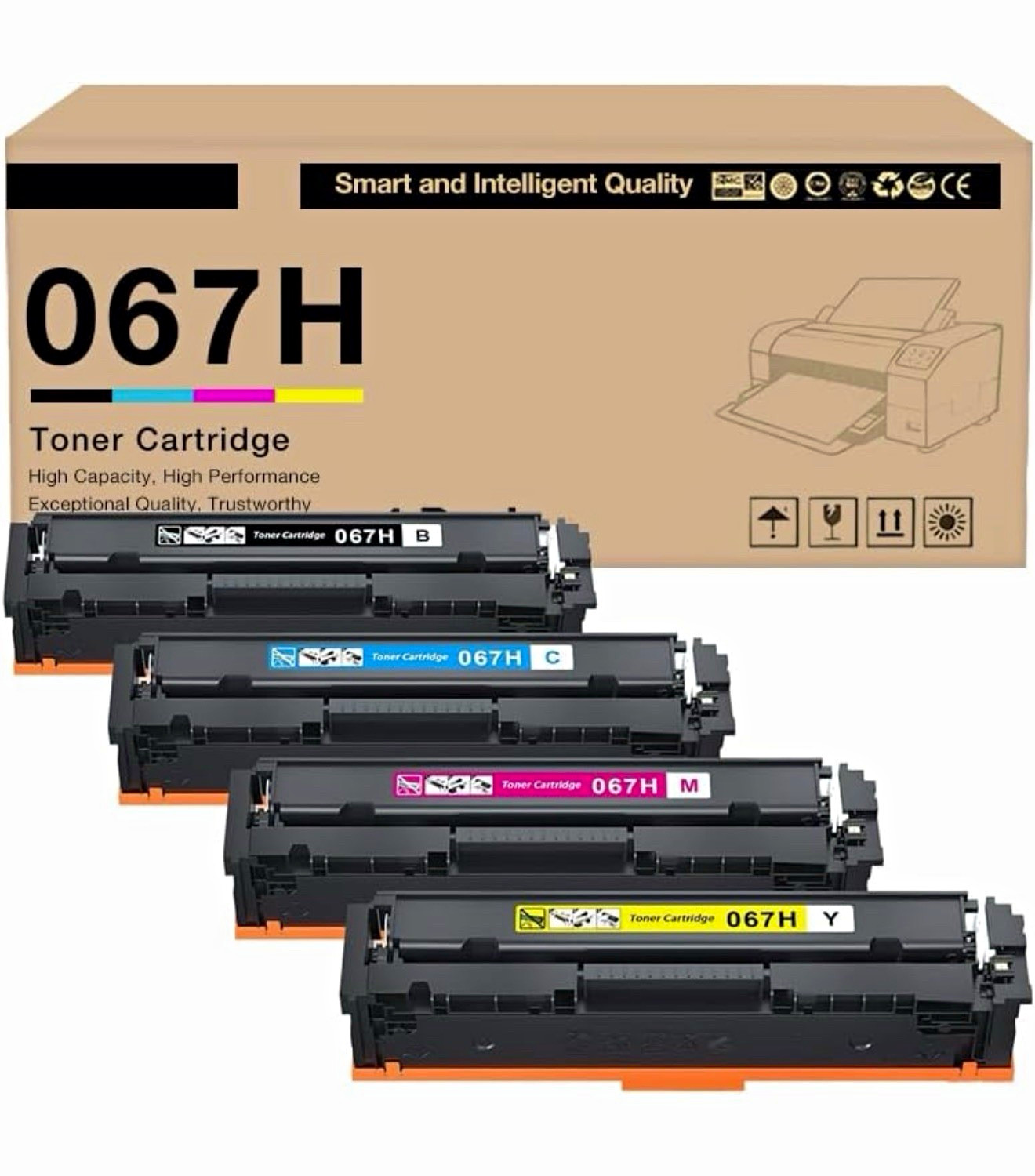 067H High Capacity Compatible Laser Toner Set BK/C/M/Y for Canon