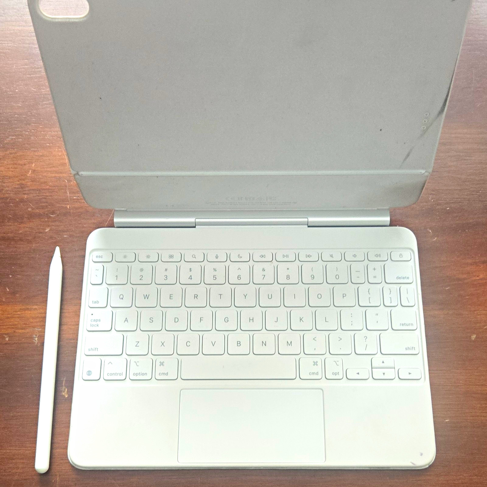 Apple Magic Keyboard Wireless Dock Built-In Touchpad White A3339 W/ Apple Pencil