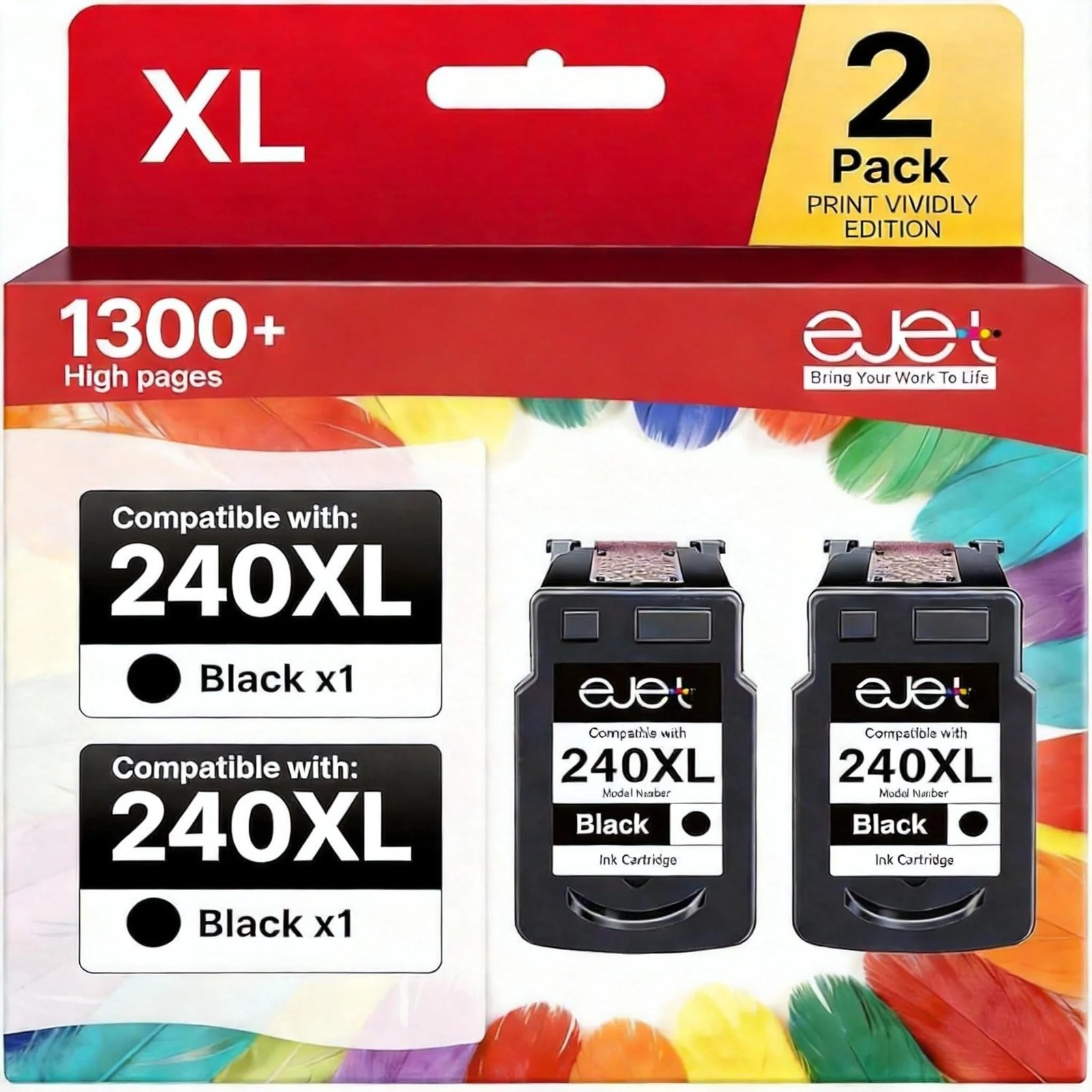 PG-240XL 240 XL Black Ink Replacement Cartridge