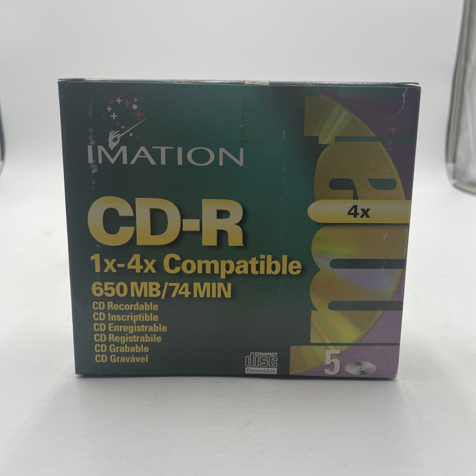 Imation CD-R 1X-4X Compatible 650MB/ 74 Min. Brand New Sealed 5 Total In Box