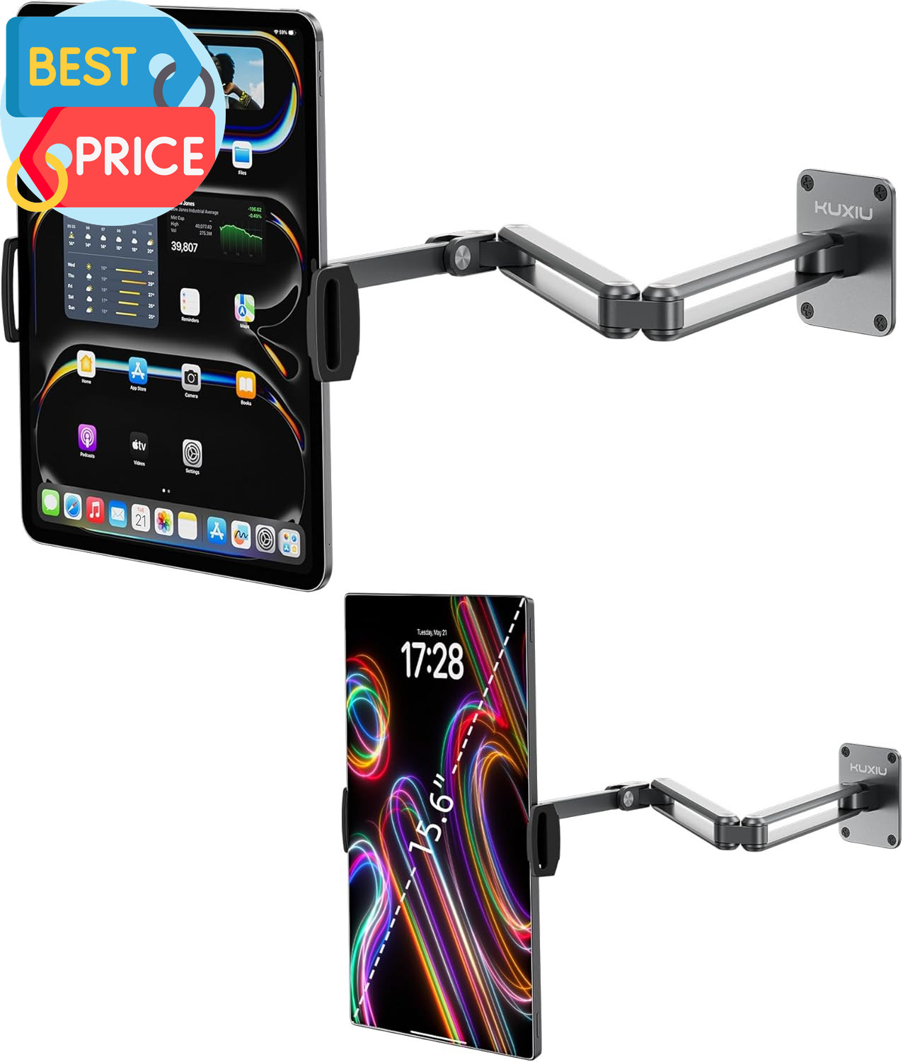 Aluminum Alloy Tablet Wall Mount Holder for Ipad, Foldable Portable Monitor Stan