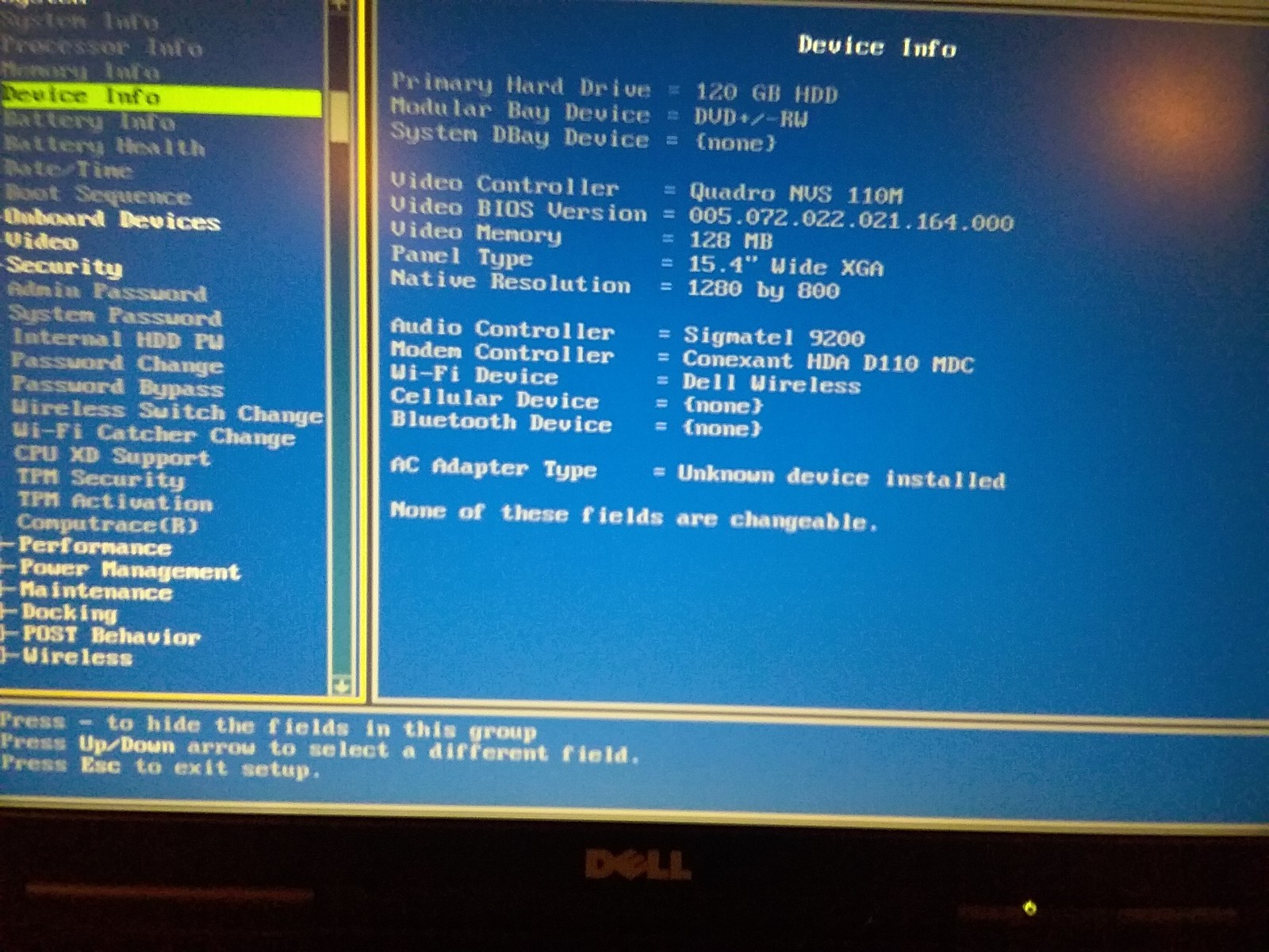 Dell Latitude D820 15.4" G50 A8-ADMIN LOCKED-POWERS OFF WHEN NOT PLUGGED IN