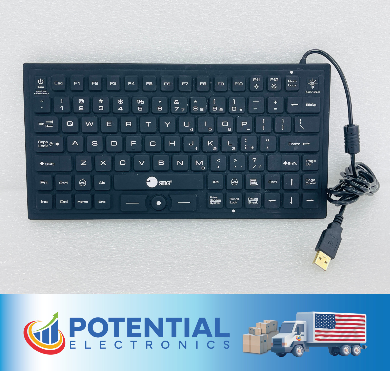 SIIG Industrial/Medical Grade Washable Backlit Keyboard w/ 