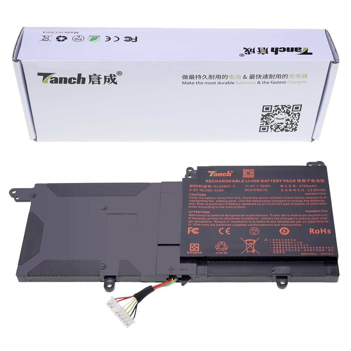 Tanch Genuine N130BAT-3 Laptop Battery 6-87-N130S-3U9A1 6-87-N130S-3U9 3ICP5/...