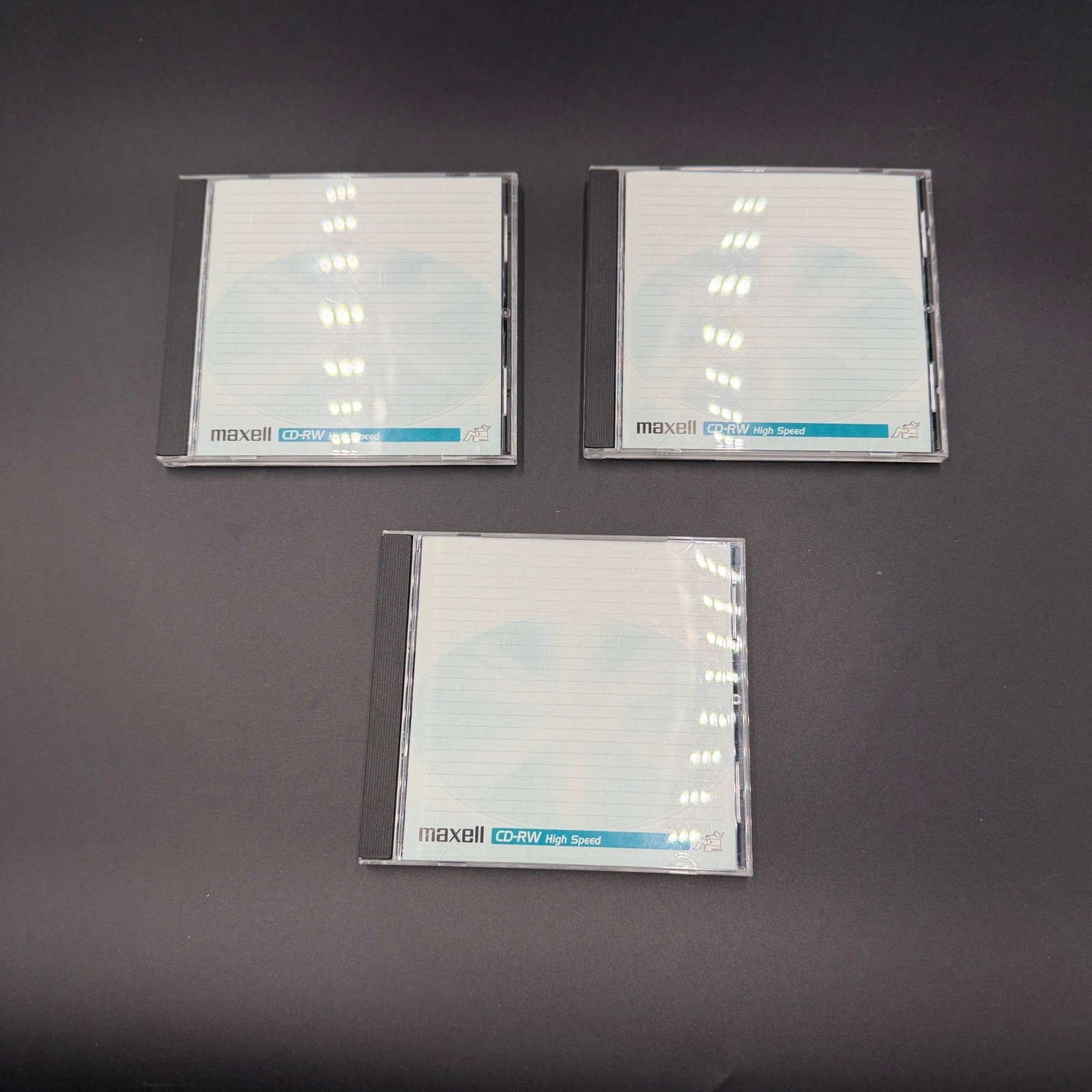 Lot of 3 Maxell CD-RW High Speed Rewritable Discs 700MB 80min 4x-12x New