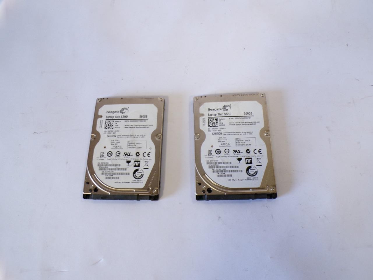 Lot Of 2* Seagate Laptop Thin SSHD 500GB 5400 RPM 2.5'' ST500LM000 (B4807)