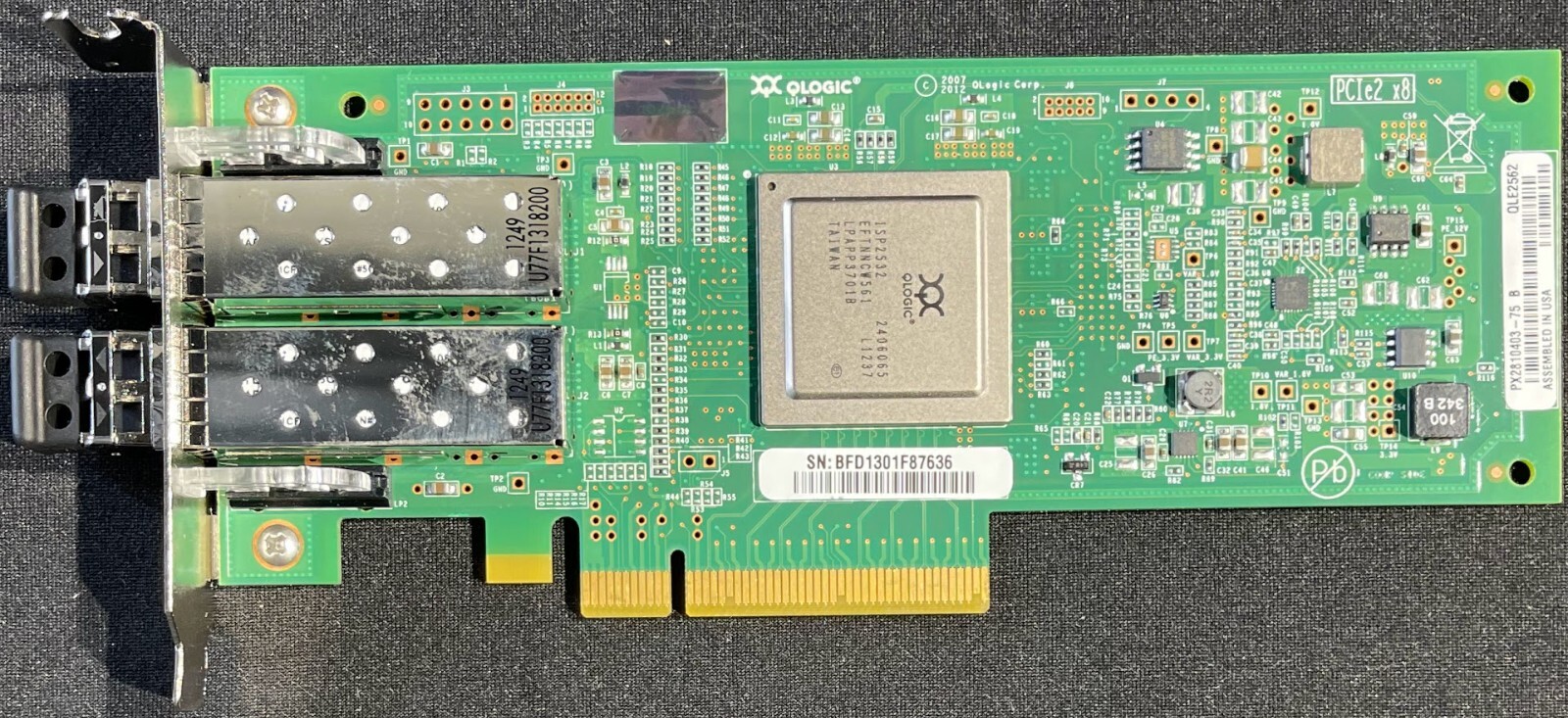 New Dell 8GB 2 Port Low Profile Adapter / QLogic QLE2562 Transceivers / 5PPRV