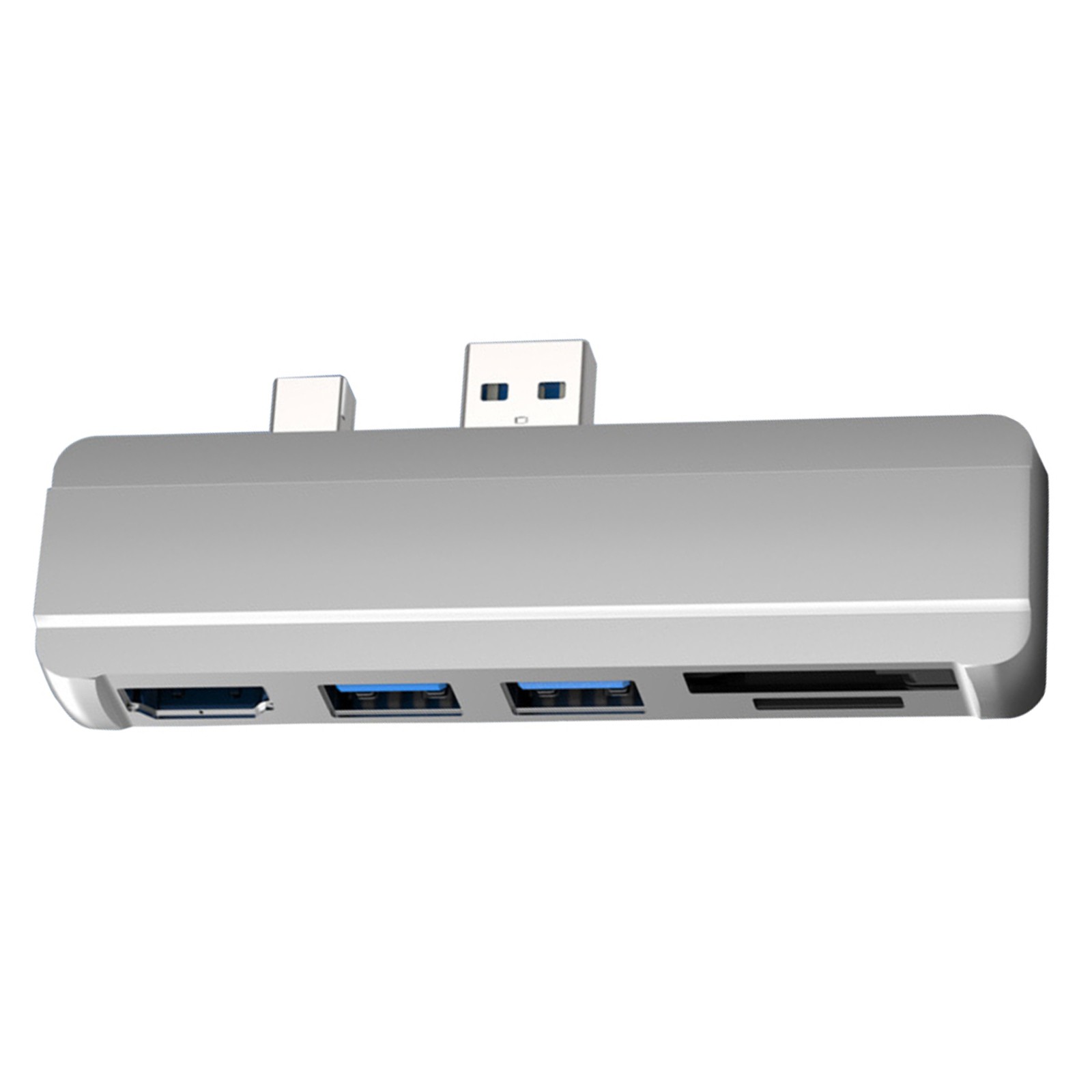 Silver 5-in-1 USB3.0 Micro SD SD Hub DP To HDMI Converter For Surface Pro 4/5/6