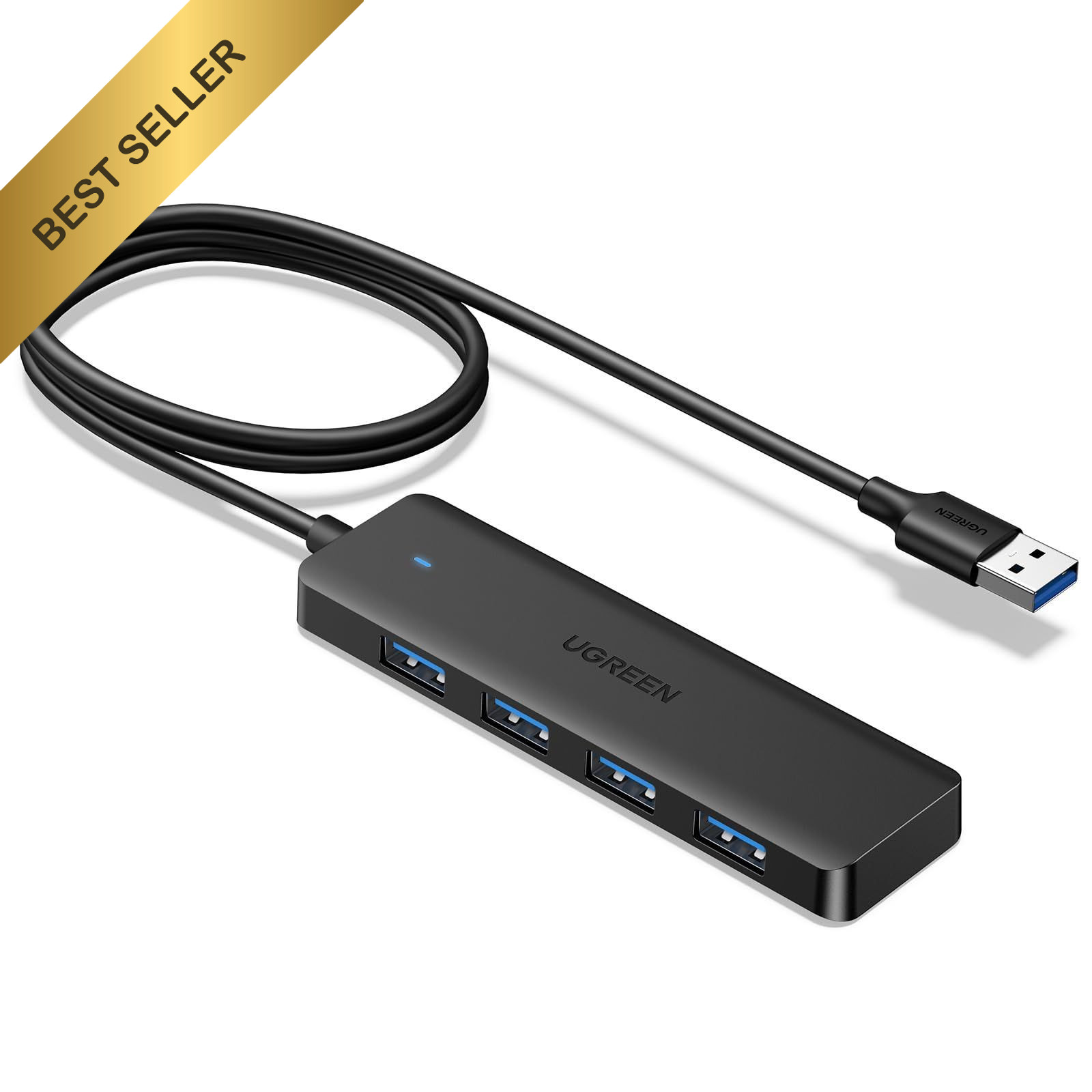 UGREEN USB 3.0 Hub 4 Port Splitter Ultra Slim Expander 3.3 ft Cable for Laptop