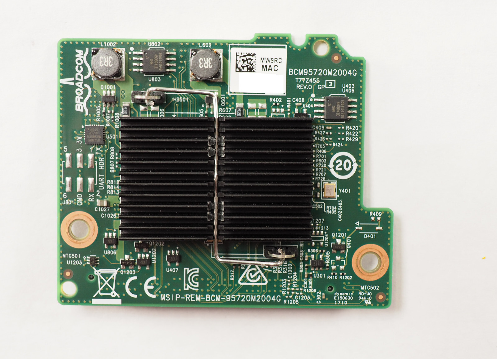 Dell Broadcom BCM95720M2004G MW9RC Quad Port 1GB Blade Network Daughter Card