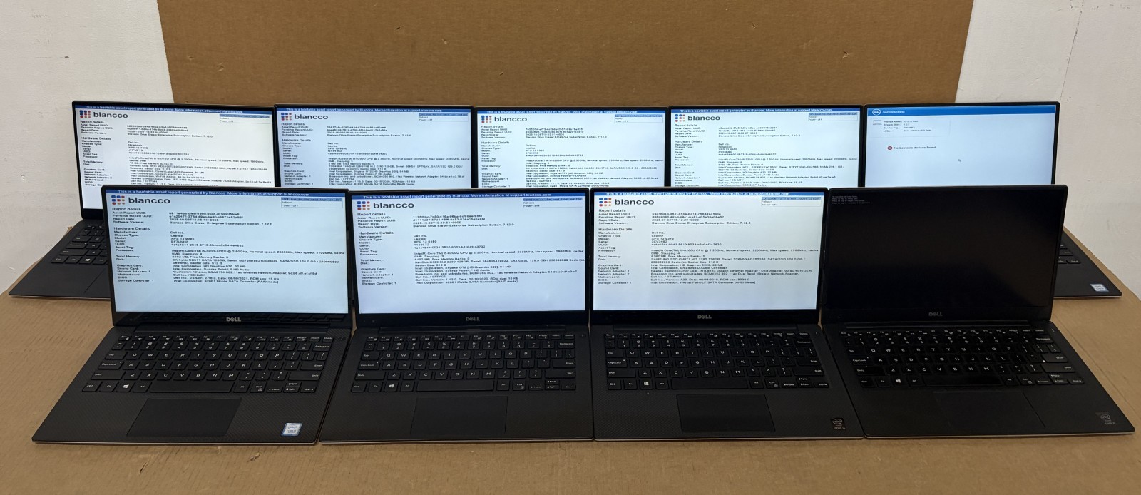 Lot of 9 Dell XPS 13 9343/9350/9360/7390 | i5/i7 | Mixed SSD/RAM | NO OS/ADAPT H