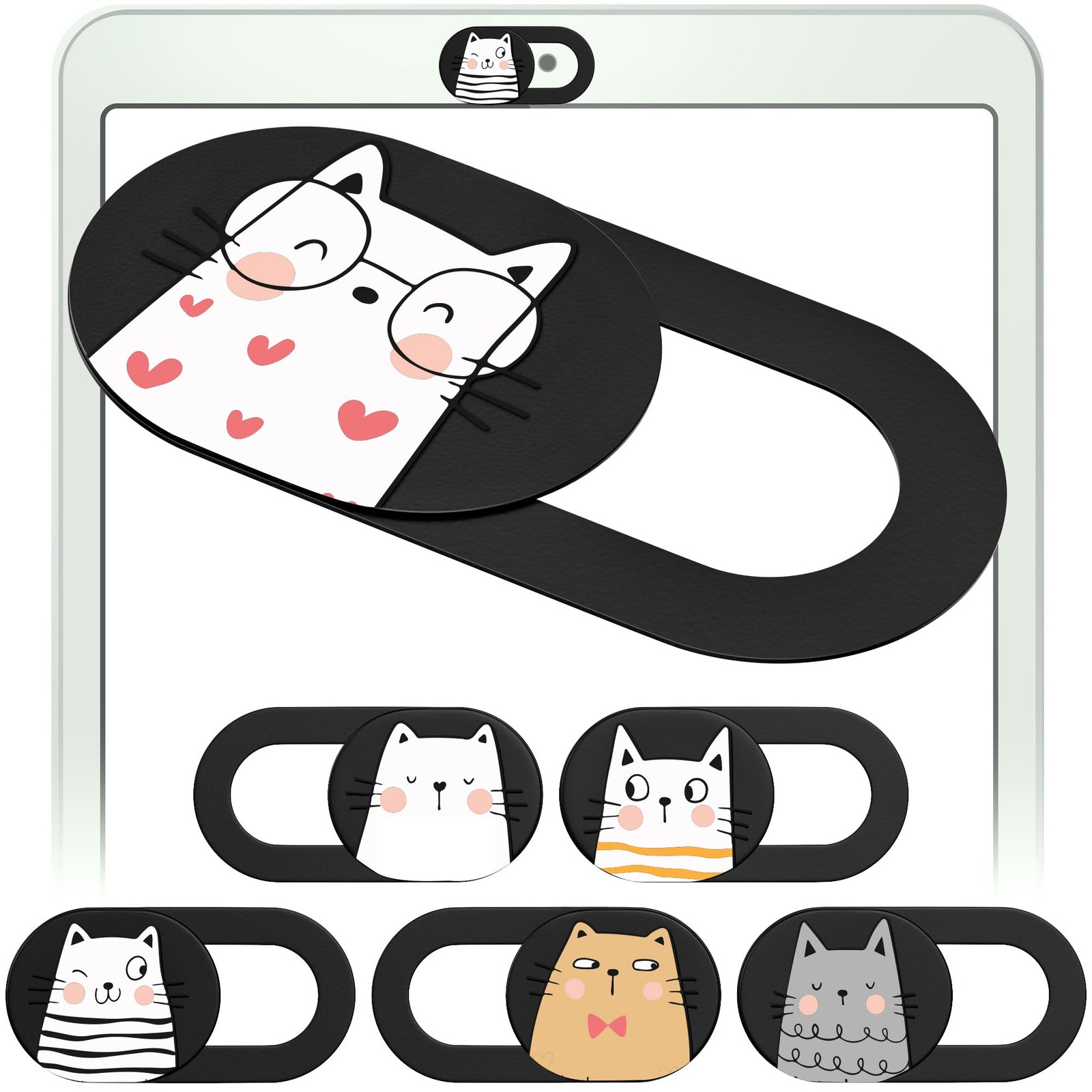 Webcam Cover Slide, Cat Lovers Gifts for , Cat Lover Themed Things, Mom Gifts...