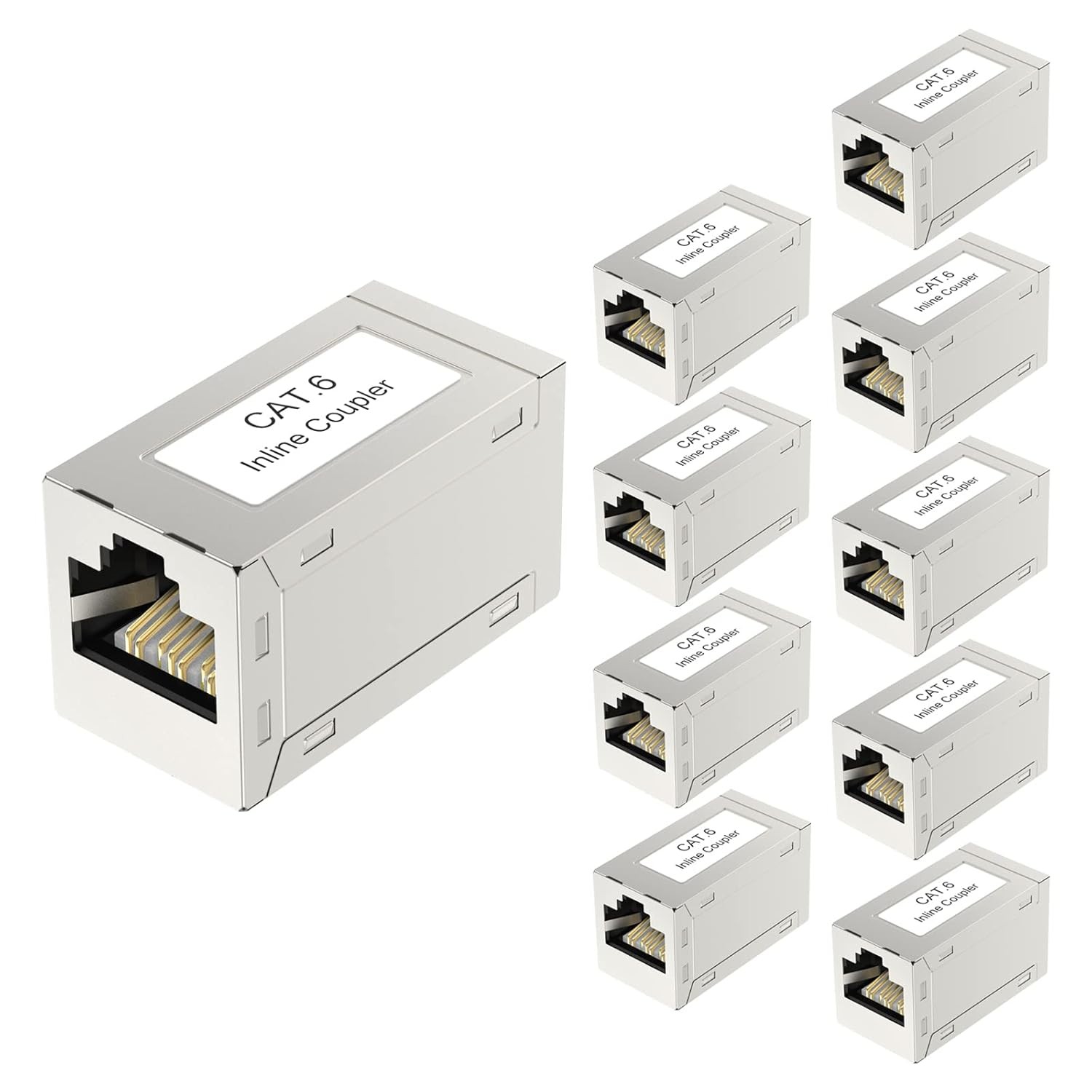 VCELINK RJ45 Cat6 Coupler Shielded 10-Pack, Ethernet Cable Extender... 