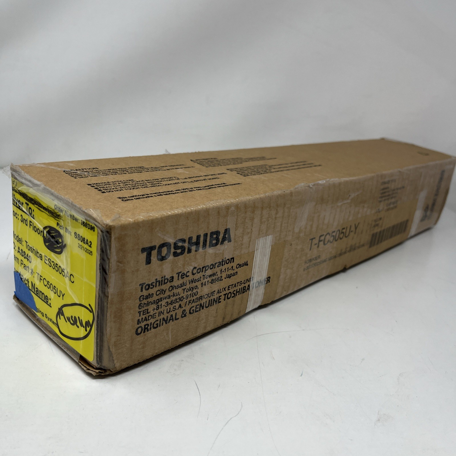 Toshiba T-FC505U-Y Genuine OEM Yellow Toner e-STUDIO 2505AC 3005AC 3505AC