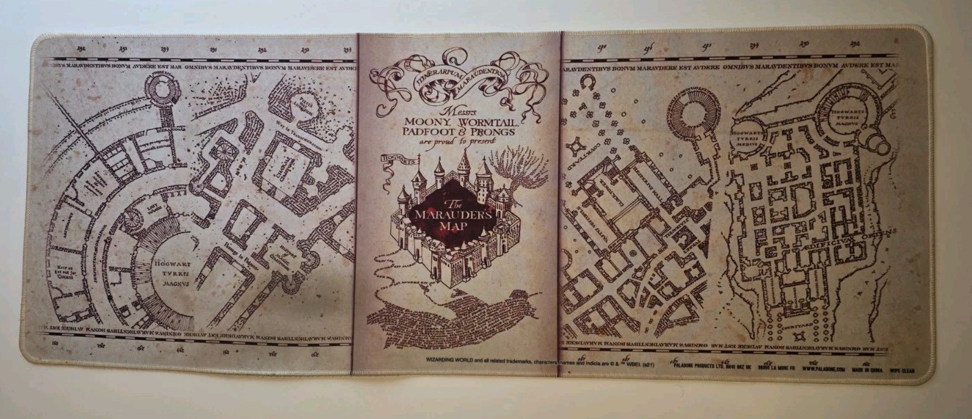 Harry Potter Marauder’s Map Desk Mat Magical Hogwarts Map Mouse Pad Giant Size