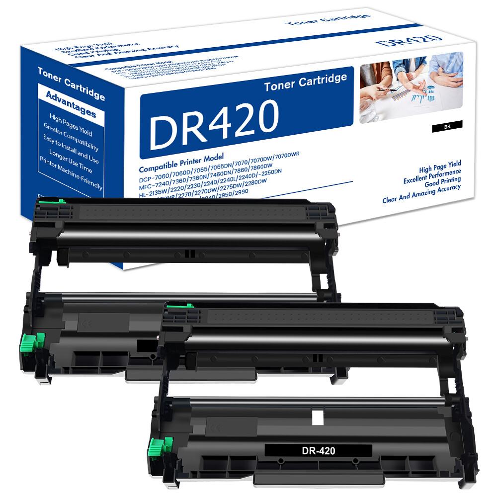 2PK DR-420 Compatible With Brother DR420 Drum Unit HL-2220 2270DW 2280DW