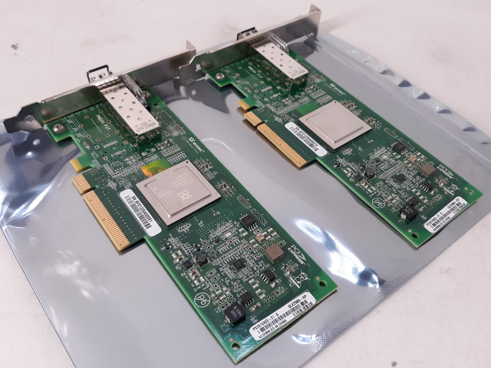 Pair of Qlogic PX2810403 QLE-2560-HP PCIe HBA w/ SFP *HIGH PROFILE*