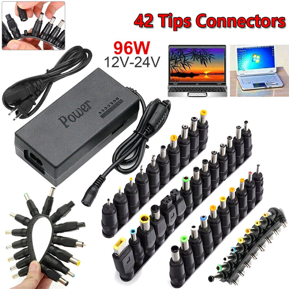 96W Universal Laptop Power Supply Charger Adapter 42Tips Notebook Charger 12-24V