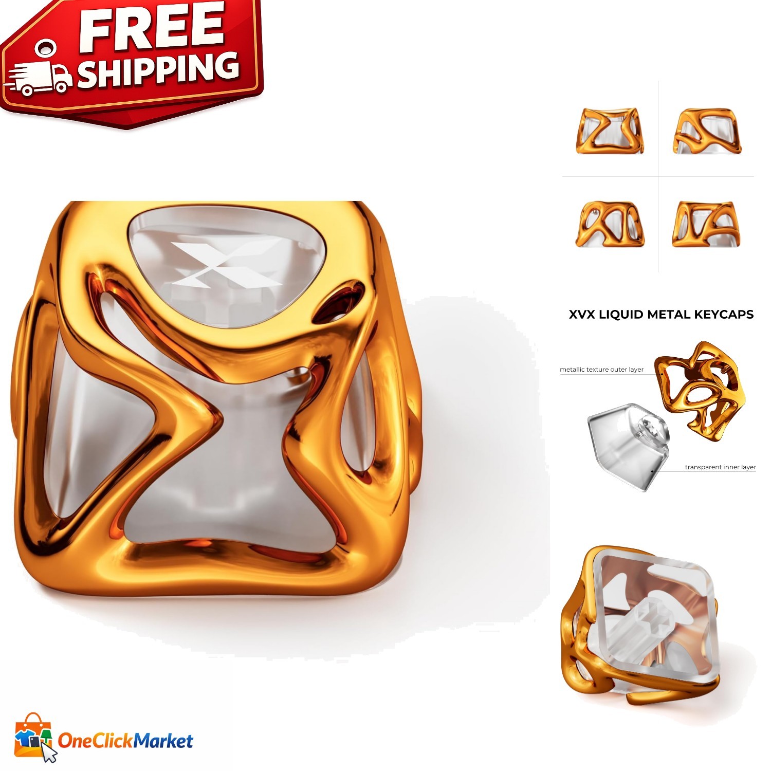 Luxurious Metallic Gold Keycap - Perfect for Keyboard Customization & Gifts