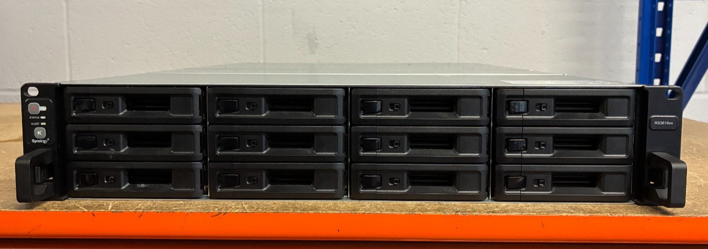 RS3618xs Synology 12 Bay Rackmount NAS 8GB Memory Fully Tested Diskless