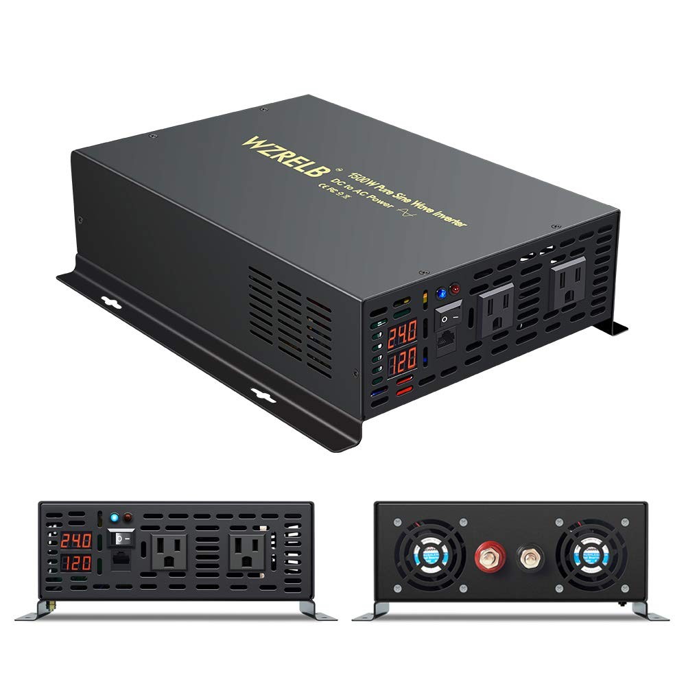 Wzrelb 1000W 24Vdc 120Vac Pure Sine Wave Power Inverter 2 Ac Outlets Wired