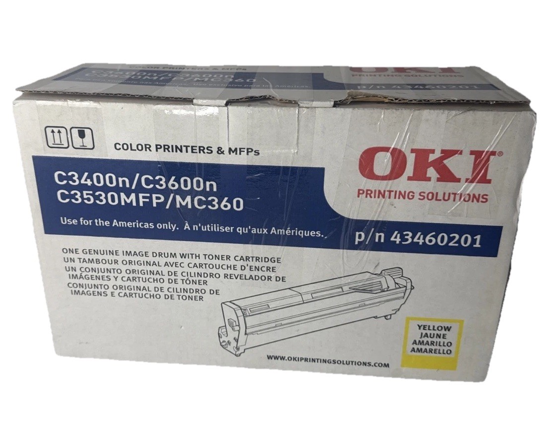 NEW Genuine Okidata Image Drum 43460201 Yellow Drum C3530mfp C3400n C3600n MC360