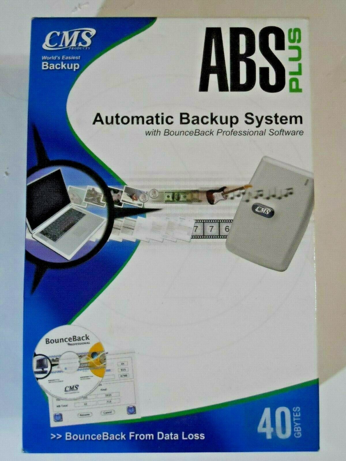 NEW SEALED - CMS Products ABS Plus Automatic USB Backup System for PC (40GB)