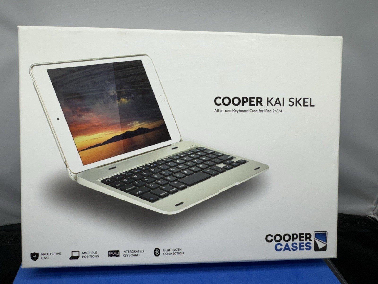 All In One COOPER KAI SKEL For iPad 2 3 4 Bluetooth Keyboard Case Silver/Gray
