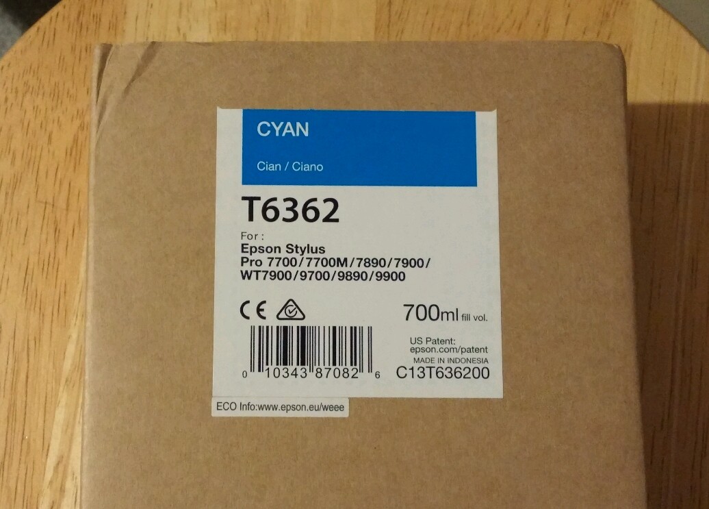 05-2023 NEW EPSON T6362 Cyan Ink 700ml for Stylus Pro 7890/7900/9890/9900