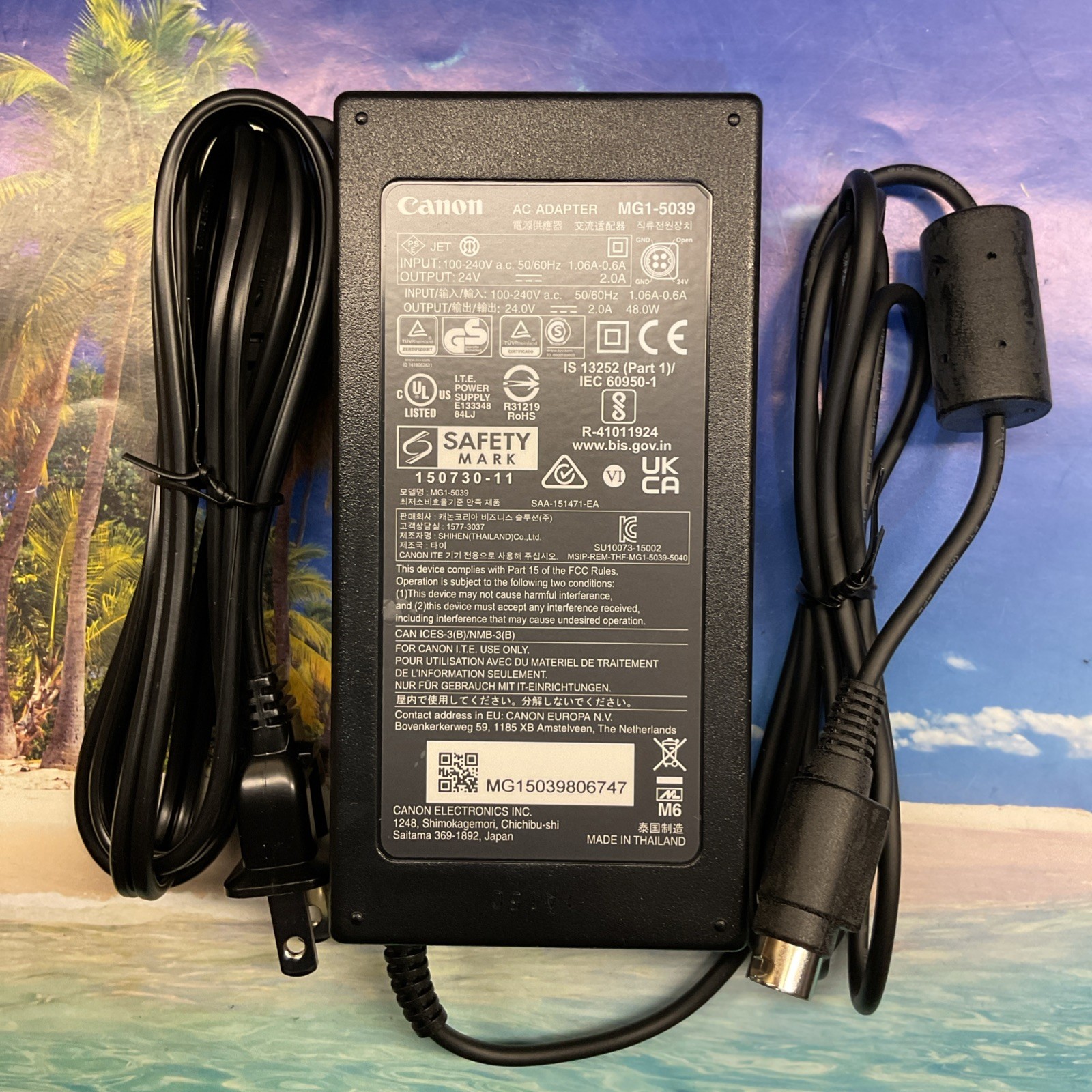 GENUINE Canon MG1-5039 AC Adapter Power Supply 24V 2A 48W 4-Pin PRINTER/SCANNER