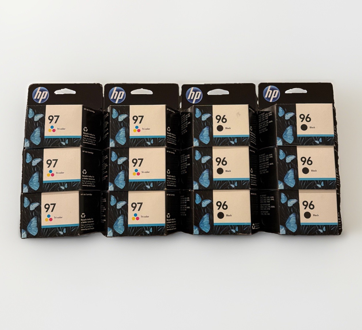 Lot of 12 GENUINE HP 96 97 Brand New Ink Cartridges