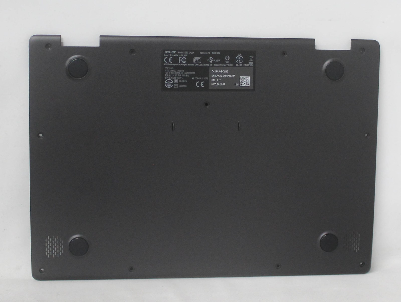 90NX01Y2-R7D010 Asus Bottom Base Cover Gray Chromebook C423Na-Bcln5 "GRADE A"