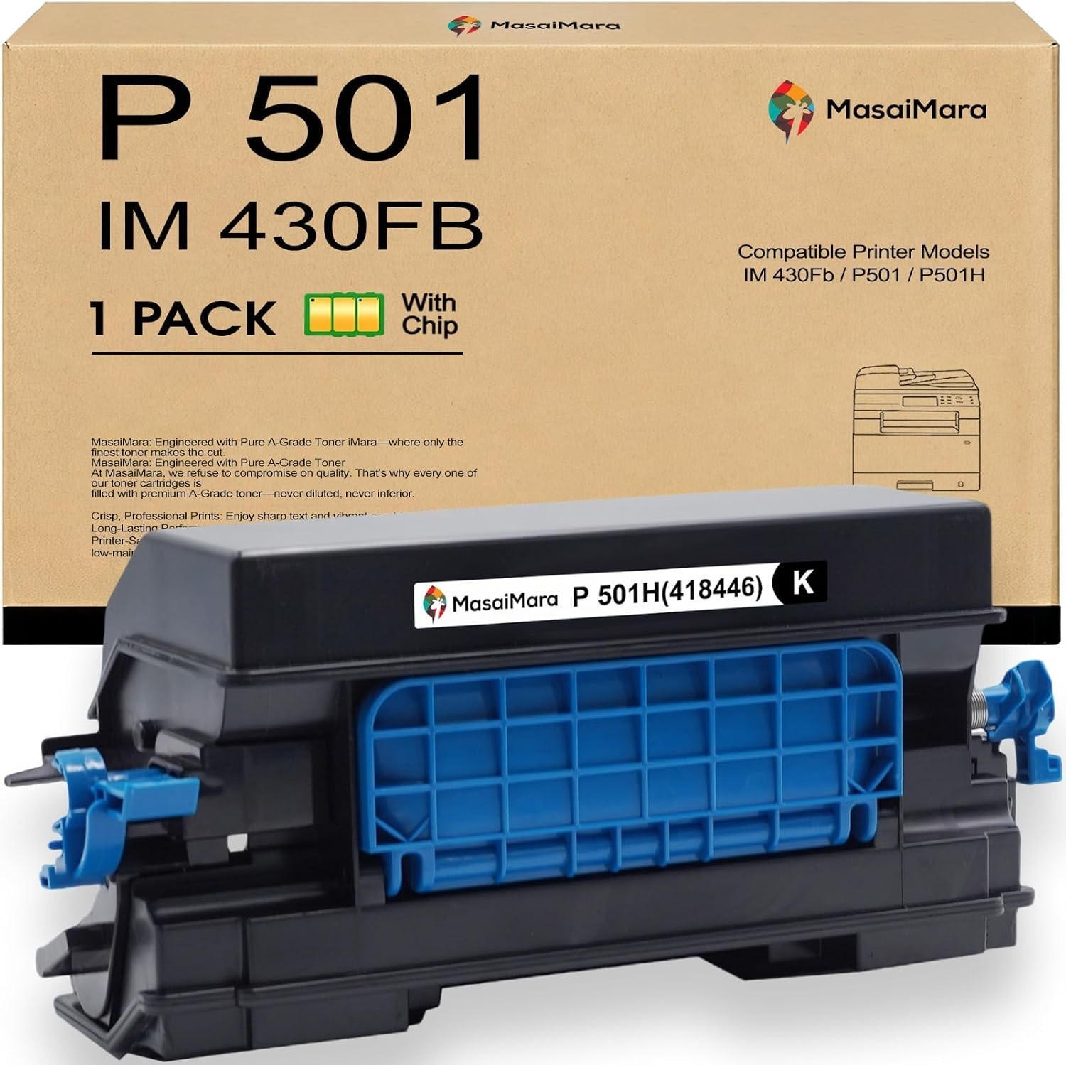 MasaiMara P501H 501H IM 430Fb 418446 Toner Cartridges for Ricoh IM 430Fb Black
