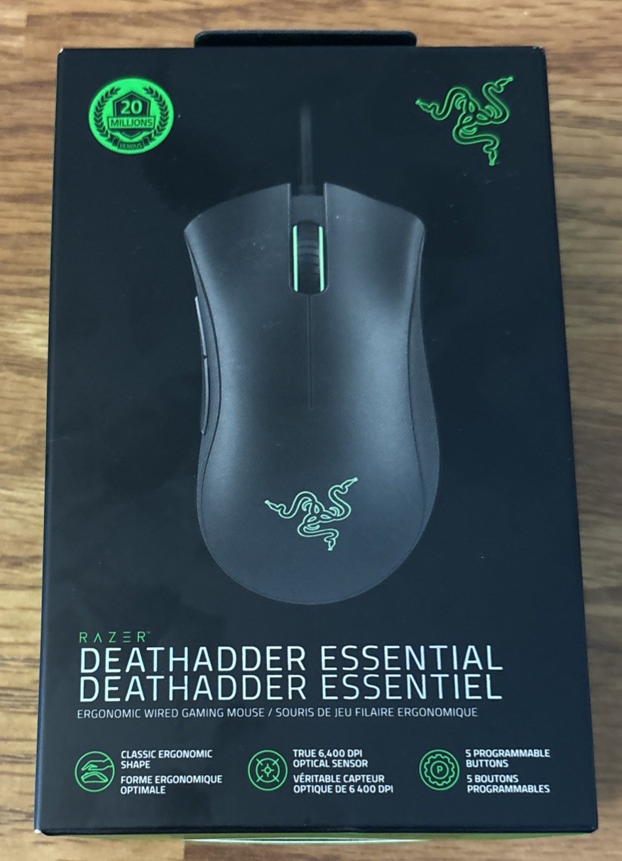 Razer DeathAdder Essential Wired Gaming Mouse Optical Sensor 6400 DPI NEW/Sealed