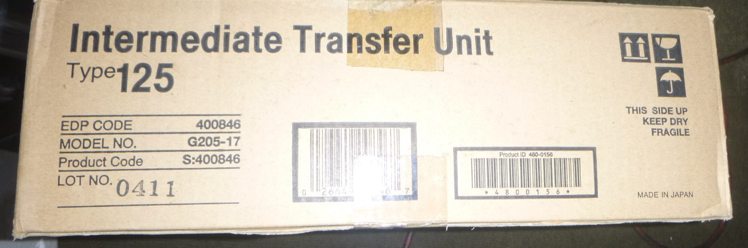 original Ricoh 400846 Intermediate Transfer Unit Type 125 NEW SEALED