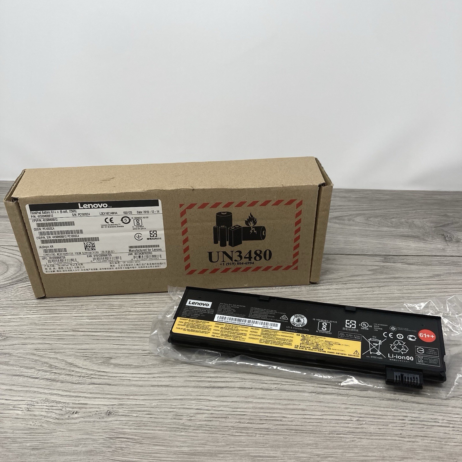 Lenovo 4X50M08812 61 Rechargeable Battery for ThinkPad 72Wh 11.25V SB10K97585
