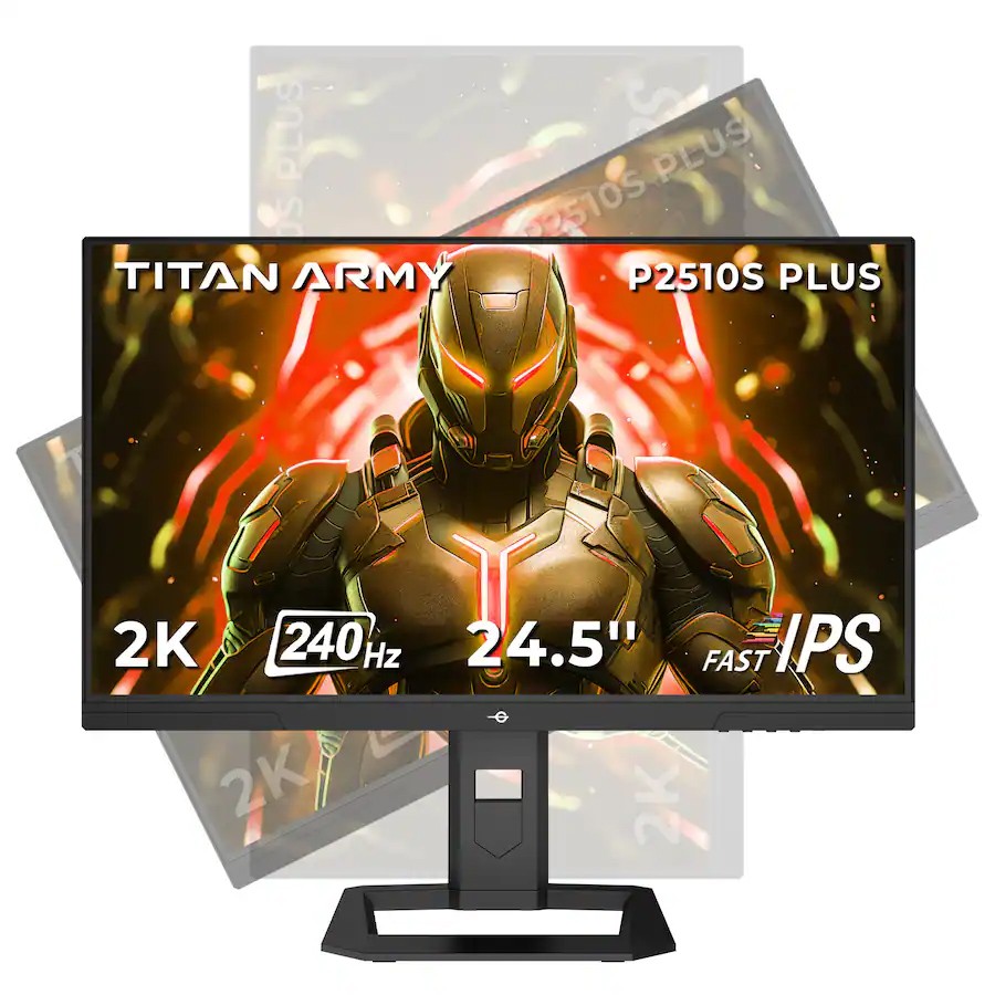 TITAN P2510S PLUS 24.5in Gaming Monitor,2560*1440,240Hz QHD,1ms,HDR500 Monitors