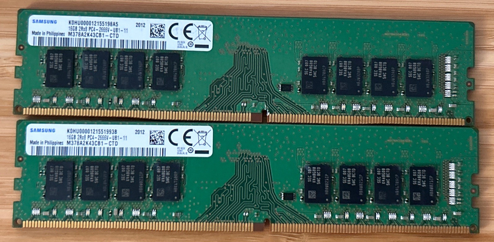 Samsung 32GB (2x16GB) DDR4-2666 UDIMM 2Rx8 M378A2K43CB1-CTD Desktop RAM