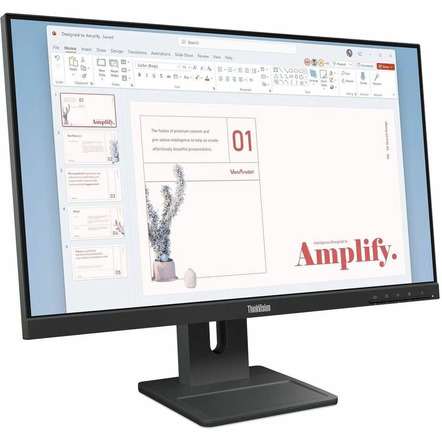 Lenovo ThinkVision E24-40 24" Class Full HD LED Monitor - 16:9 - Raven Black