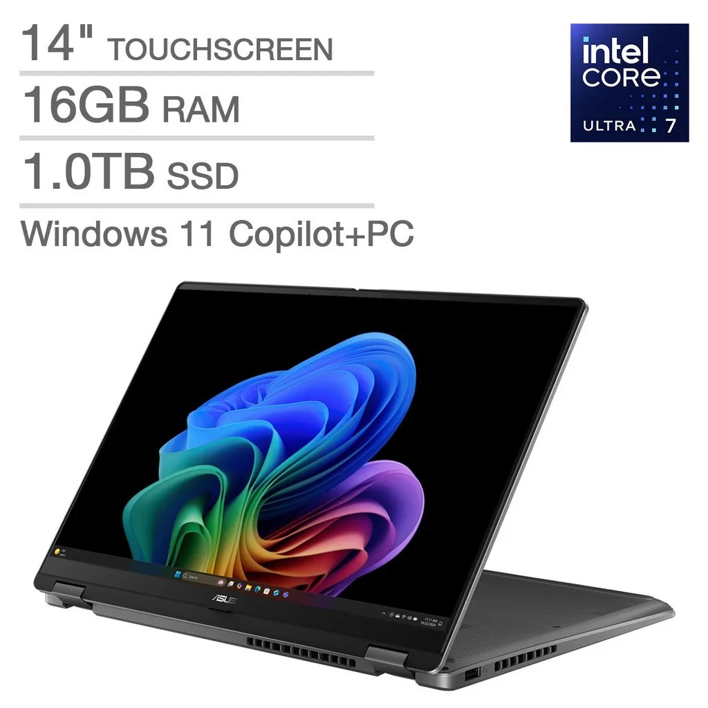 Asus Vivobook Flip 14" OLED Touch EVO, Copilot+, Ultra 7 256V S2, 16GB, 1TB, SSD