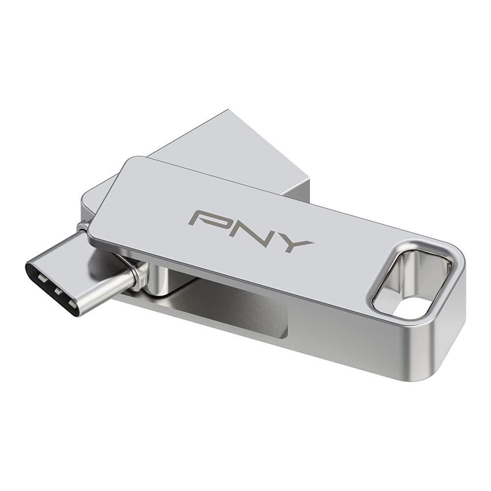 PNY 256GB Duo Link USB 3.2 Type-C Dual Flash Drive for Android Devices and Compu