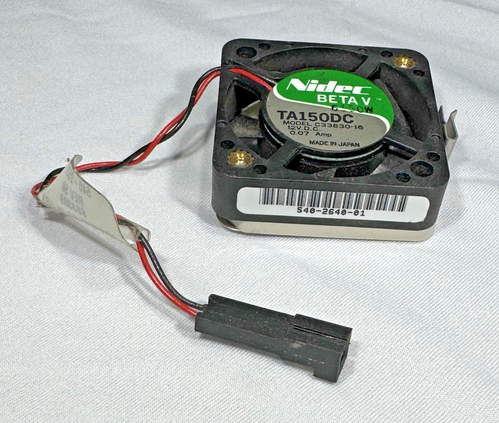 Sun SPARCstation 20 2nd HDD Fan, 540-2640, Nidec BETA V TA150DC / 540-2531